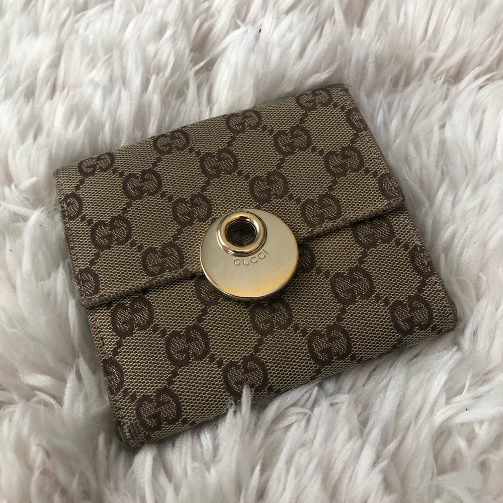 Gucci logo fabric wallet